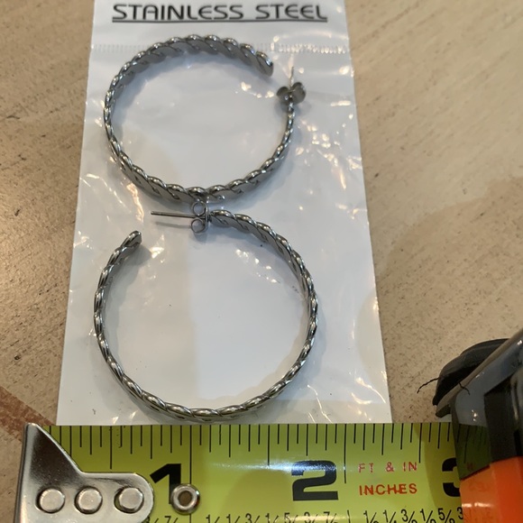 New Stainless Steel Hoop Earrings for Pierced Ears - Picture 9 of 9